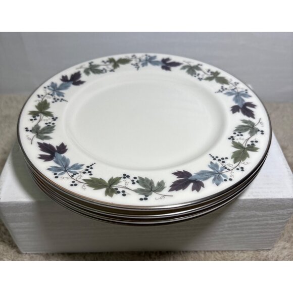 Royal Doulton Burgundy Salad Plates TC1001 8" English Translucent China England - Picture 6 of 7